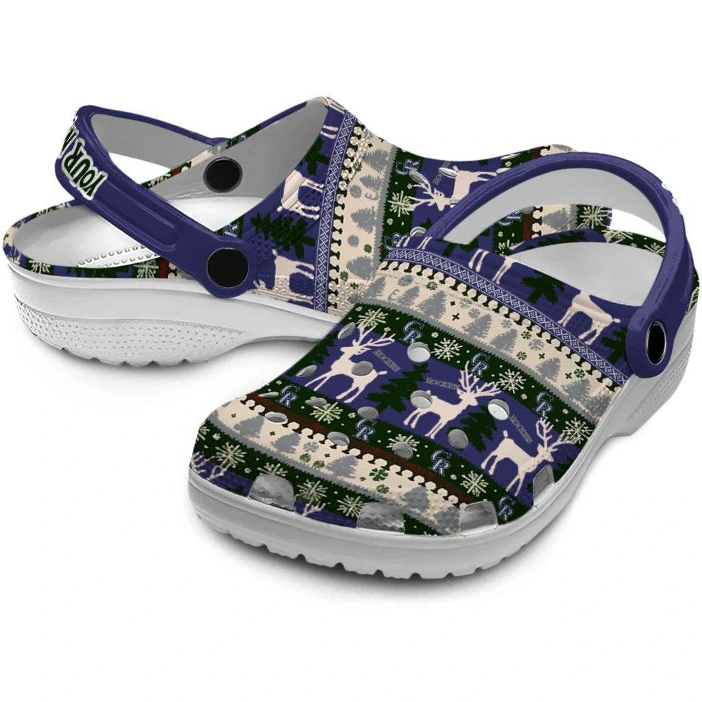 customized colorado rockies christmas motif clogs high quality customized colorado rockies christmas motif clogs high quality
