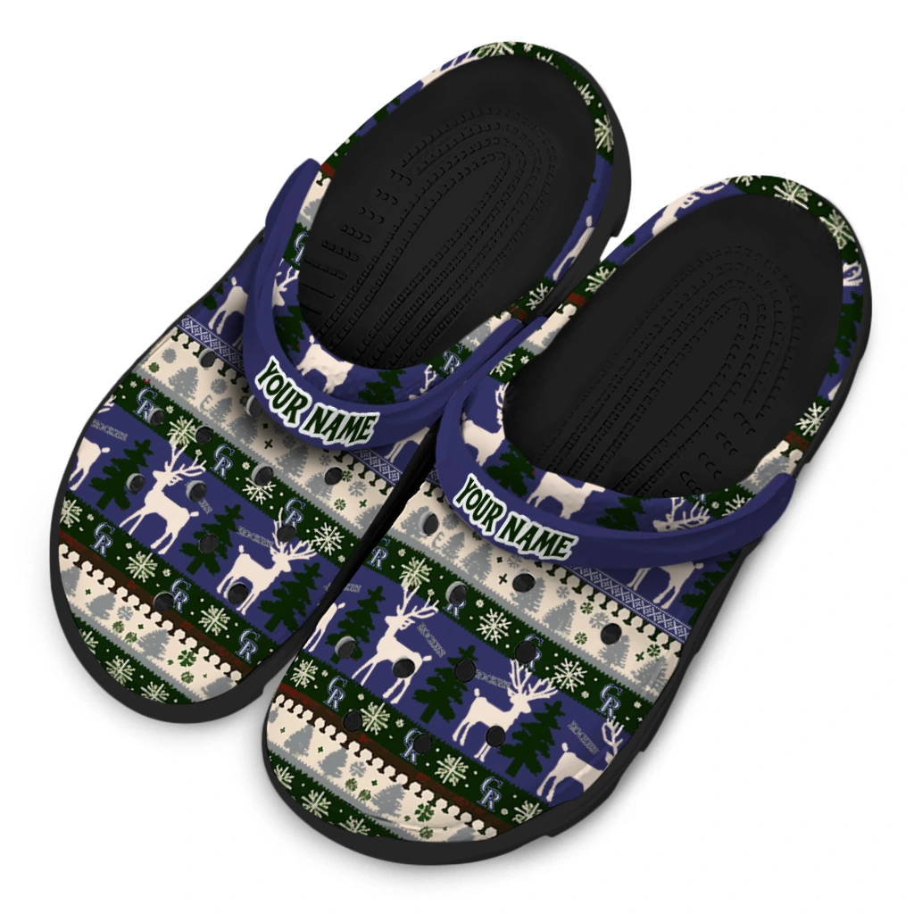 customized colorado rockies christmas motif clogs latest model customized colorado rockies christmas motif clogs latest model