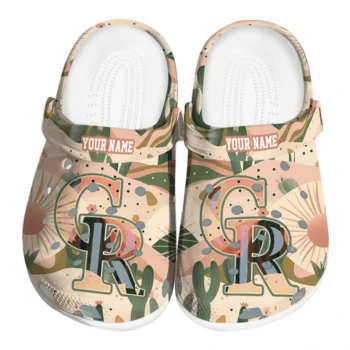 customized colorado rockies desert cactus pattern clogs best selling