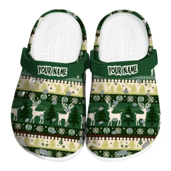 customized colorado state rams christmas motif clogs best selling