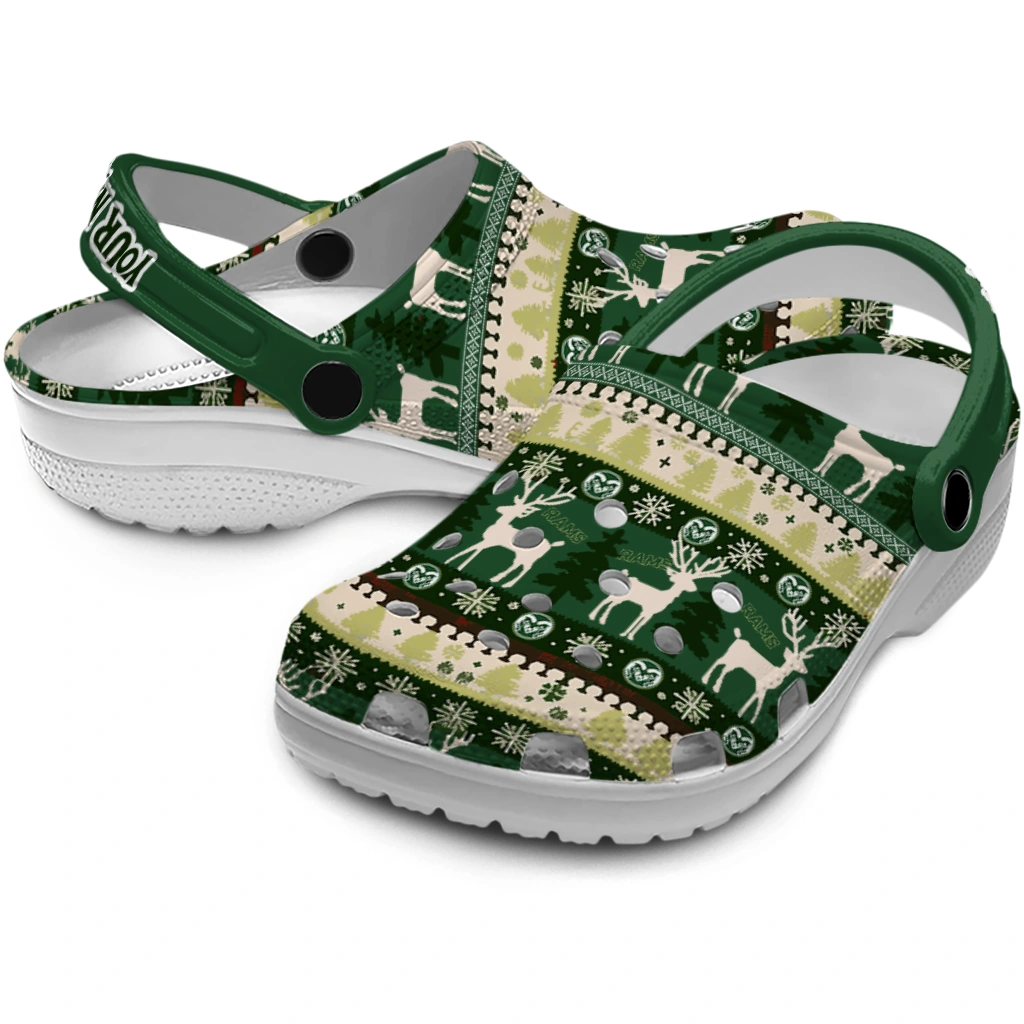 customized colorado state rams christmas motif clogs high quality customized colorado state rams christmas motif clogs high quality