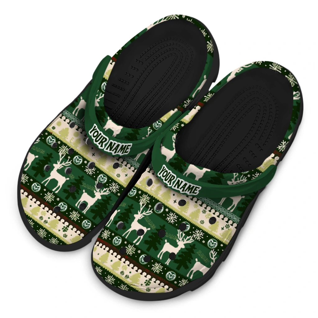 customized colorado state rams christmas motif clogs latest model customized colorado state rams christmas motif clogs latest model