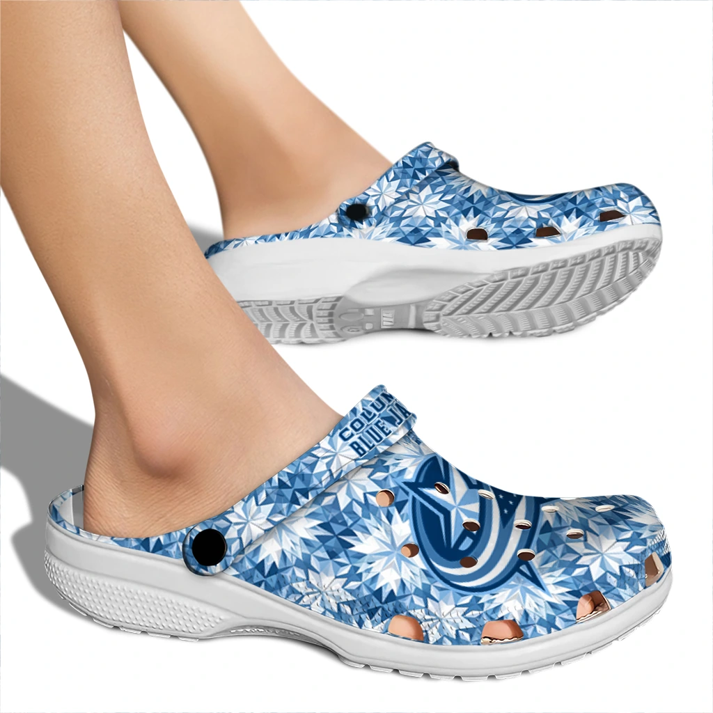 customized columbus blue jackets snowflake mosaic clogs fashion forward customized columbus blue jackets snowflake mosaic clogs fashion forward