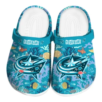 customized columbus blue jackets tropical fish ocean clogs best selling