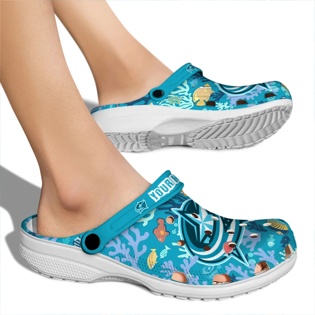 customized columbus blue jackets tropical fish ocean clogs fashion forward customized columbus blue jackets tropical fish ocean clogs fashion forward