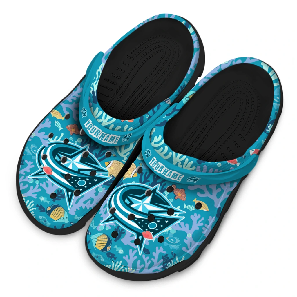 customized columbus blue jackets tropical fish ocean clogs latest model customized columbus blue jackets tropical fish ocean clogs latest model