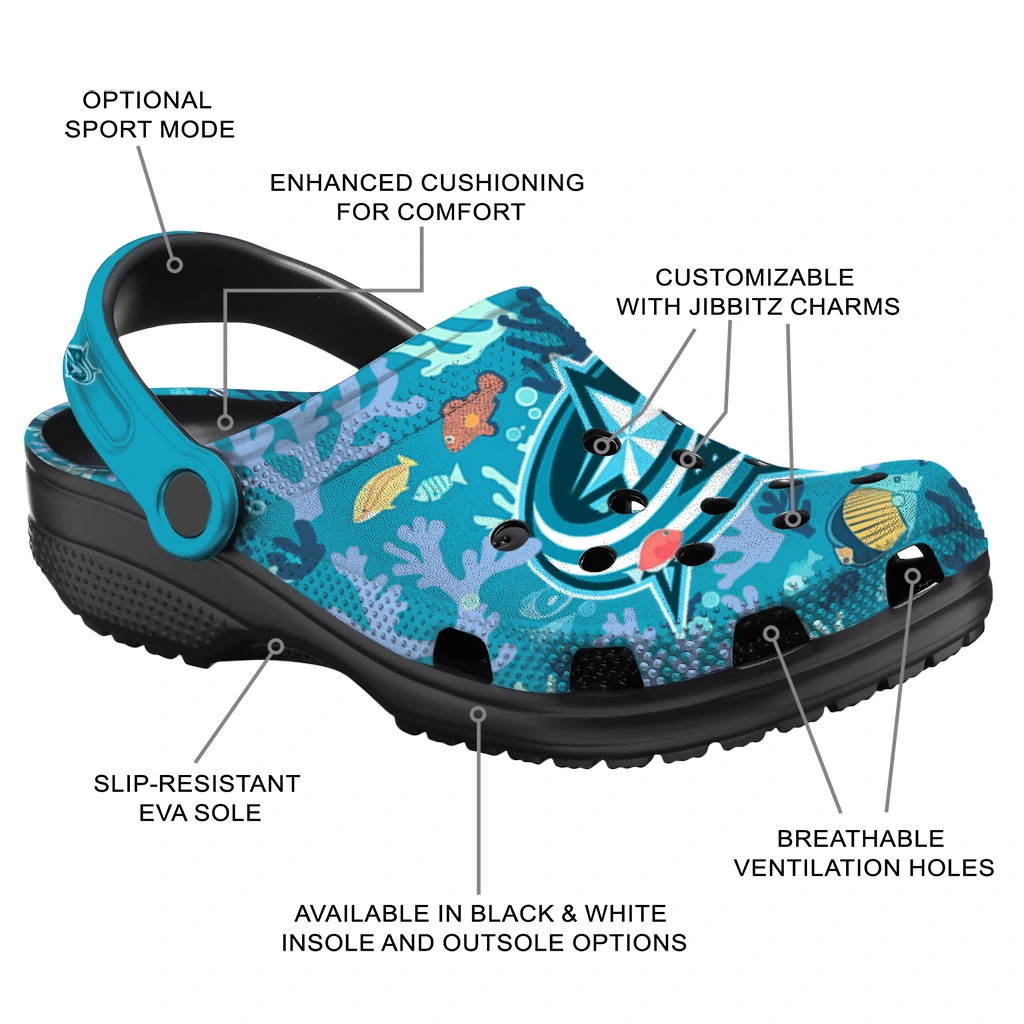 customized columbus blue jackets tropical fish ocean clogs new arrival customized columbus blue jackets tropical fish ocean clogs new arrival