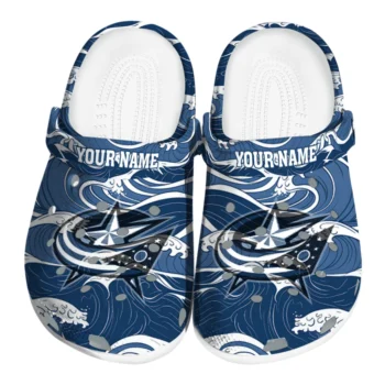 customized columbus blue jackets wave flow clogs best selling