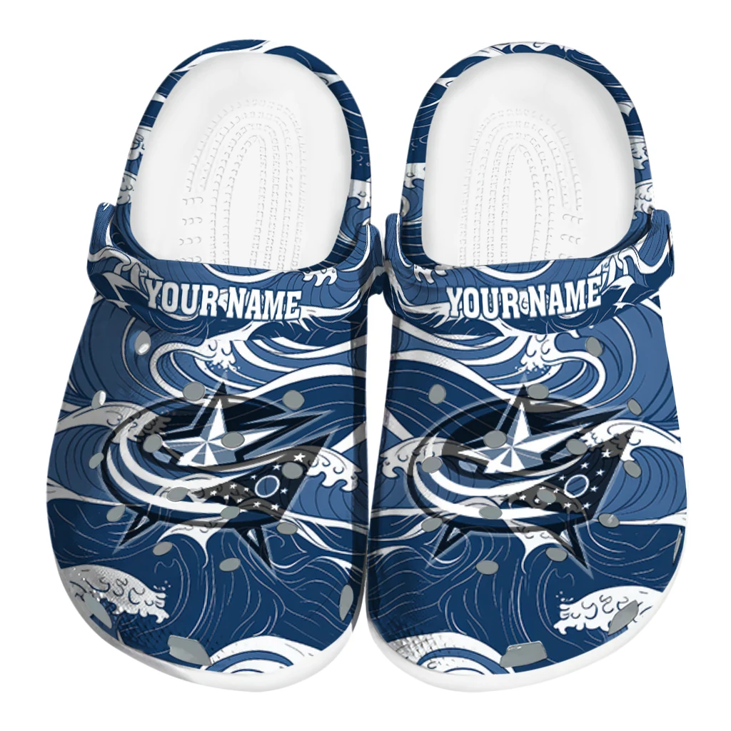 customized columbus blue jackets wave flow clogs best selling customized columbus blue jackets wave flow clogs best selling