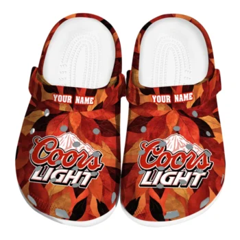 customized coors light beer leaves swirl red orange clogs best selling hey clogs