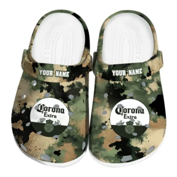 customized corona beer green camouflage green beige clogs best selling hey clogs