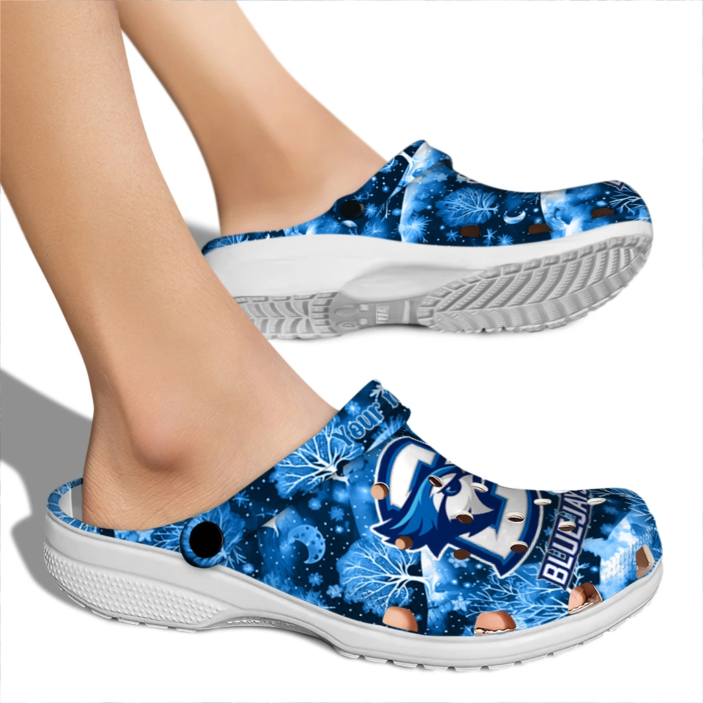 customized creighton bluejays snowy hills clogs fashion forward customized creighton bluejays snowy hills clogs fashion forward