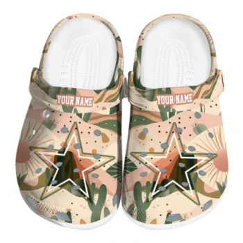 customized dallas cowboys desert cactus pattern clogs best selling