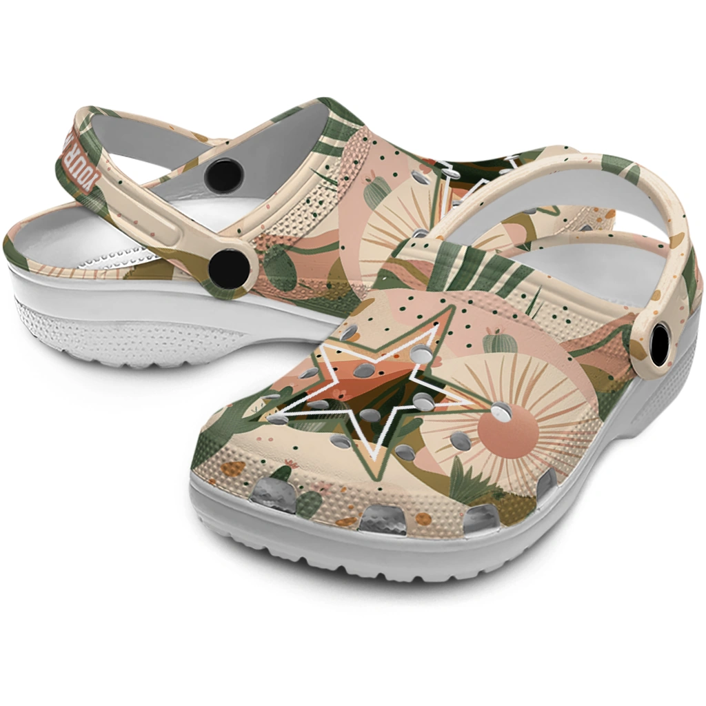 customized dallas cowboys desert cactus pattern clogs high quality customized dallas cowboys desert cactus pattern clogs high quality
