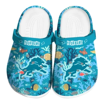 customized detroit lions tropical fish ocean clogs best selling