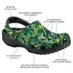 customized detroit lions tropical leaves clogs best selling