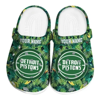 customized detroit pistons tropical leaves clogs best selling