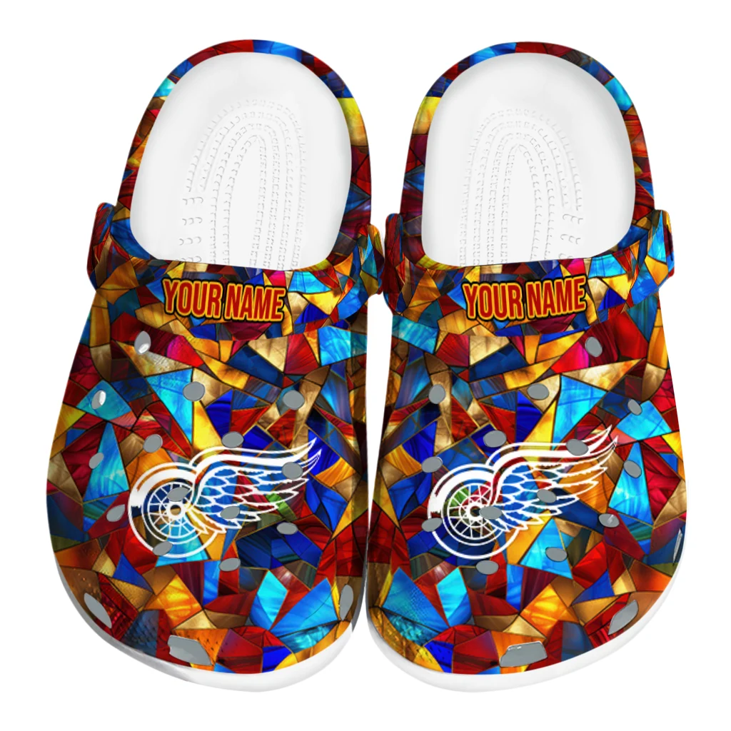 customized detroit red wings prism pieces clogs best selling customized detroit red wings prism pieces clogs best selling