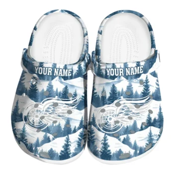 customized detroit red wings snowy mountains clogs best selling