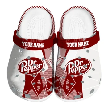 customized dr pepper abstract lines red white clogs best selling hey clogs