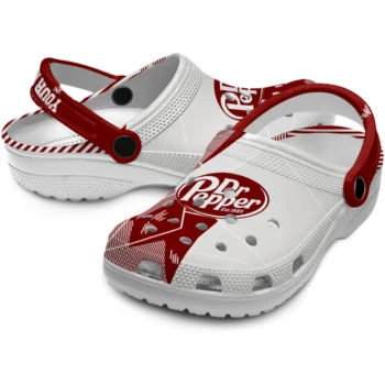 customized dr pepper abstract lines red white clogs high quality hey clogs