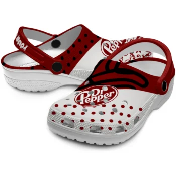 customized dr pepper hand outline red white clogs high quality hey clogs