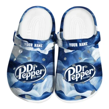customized dr pepper logo fluidity blue white clogs best selling hey clogs