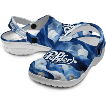 customized dr pepper logo fluidity blue white clogs high quality hey clogs