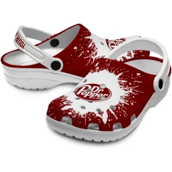customized dr pepper splash burst red white clogs high quality hey clogs