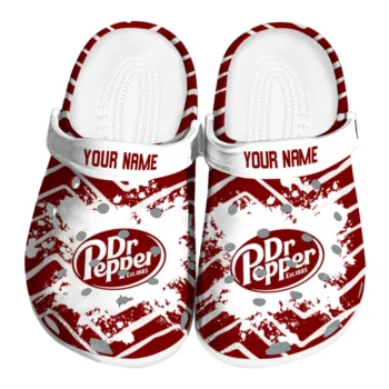 customized dr pepper stripe red white clogs best selling hey clogs