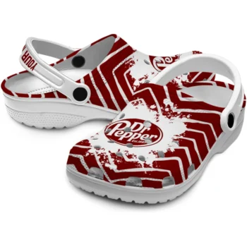 customized dr pepper stripe red white clogs high quality hey clogs