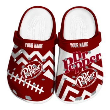 customized dr pepper zigzag red white clogs best selling hey clogs