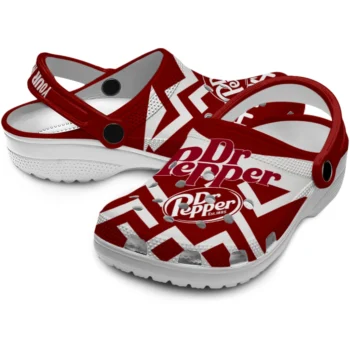 customized dr pepper zigzag red white clogs high quality hey clogs