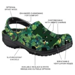 customized eastern michigan eagles tropical leaves clogs best selling