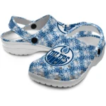 customized edmonton oilers snowflake mosaic clogs best selling