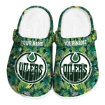 customized edmonton oilers tropical leaves clogs best selling