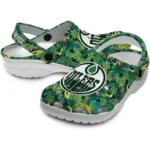 customized edmonton oilers tropical leaves clogs best selling