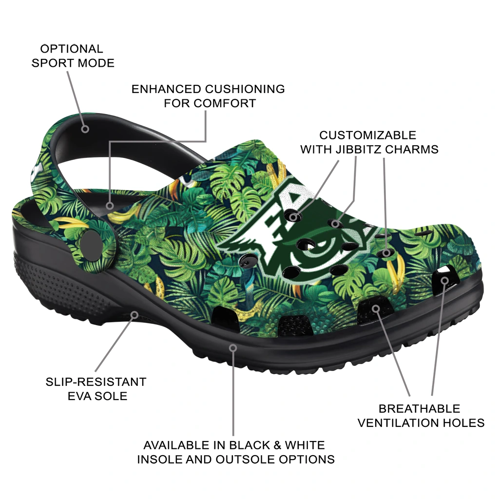 customized florida atlantic owls tropical leaves clogs new arrival customized florida atlantic owls tropical leaves clogs new arrival