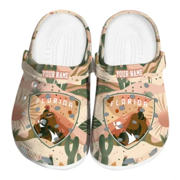 customized florida panthers desert cactus pattern clogs best selling