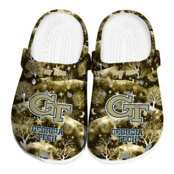 customized georgia tech yellow jackets snowy hills clogs best selling