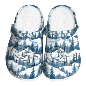 customized georgia tech yellow jackets snowy mountains clogs best selling