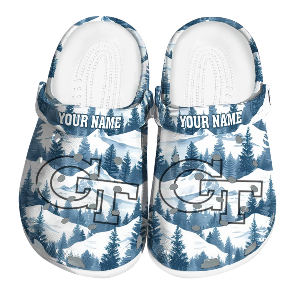 customized georgia tech yellow jackets snowy mountains clogs best selling customized georgia tech yellow jackets snowy mountains clogs best selling