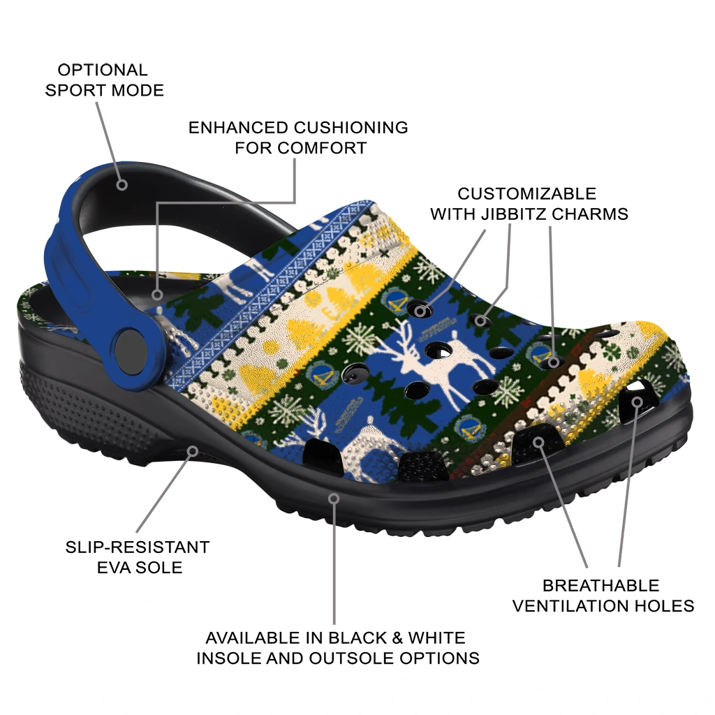 customized golden state warriors christmas motif clogs new arrival customized golden state warriors christmas motif clogs new arrival