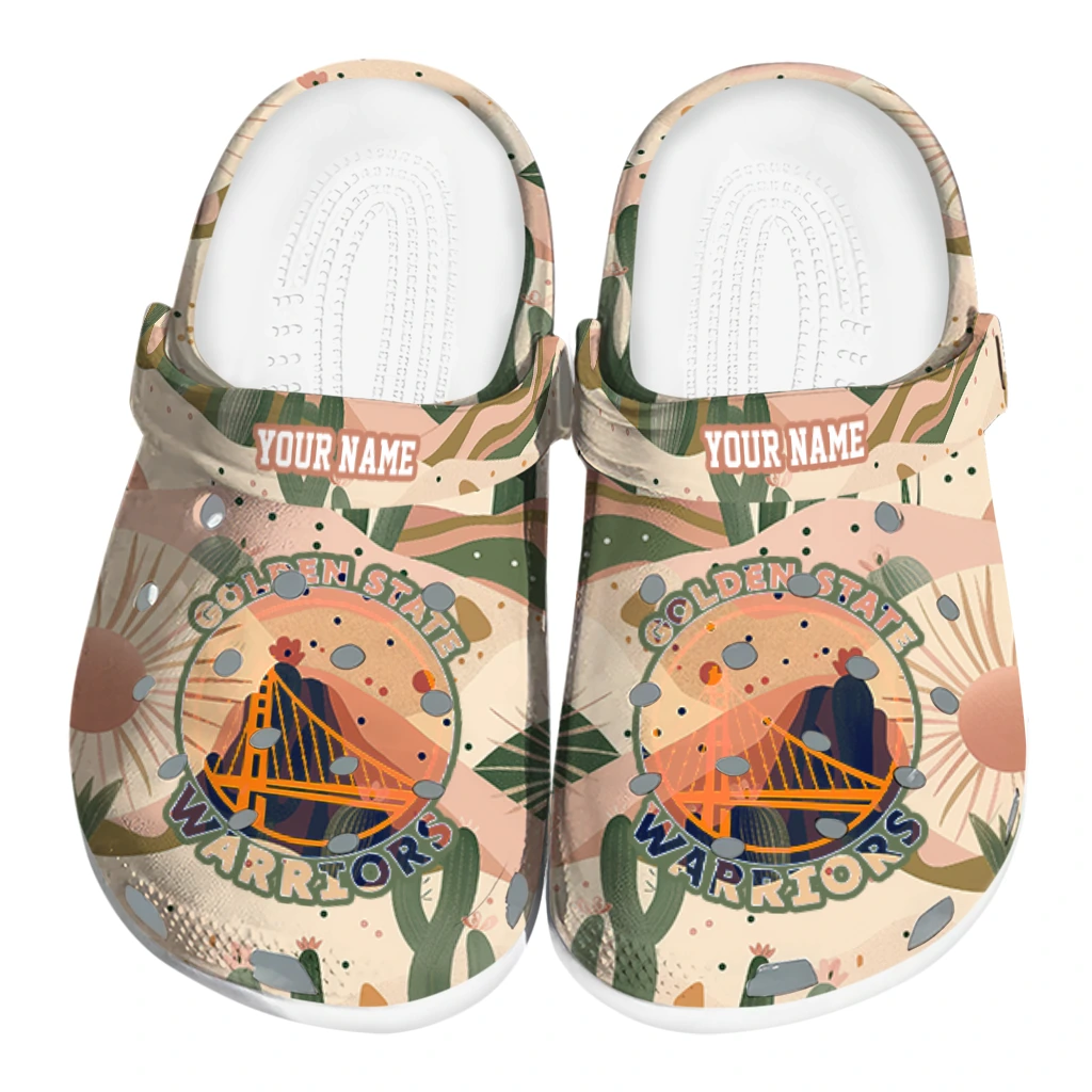 customized golden state warriors desert cactus pattern clogs best selling customized golden state warriors desert cactus pattern clogs best selling