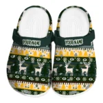 customized green bay packers christmas motif clogs best selling