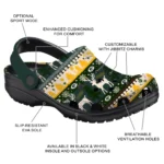 customized green bay packers christmas motif clogs best selling