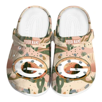 customized green bay packers desert cactus pattern clogs best selling