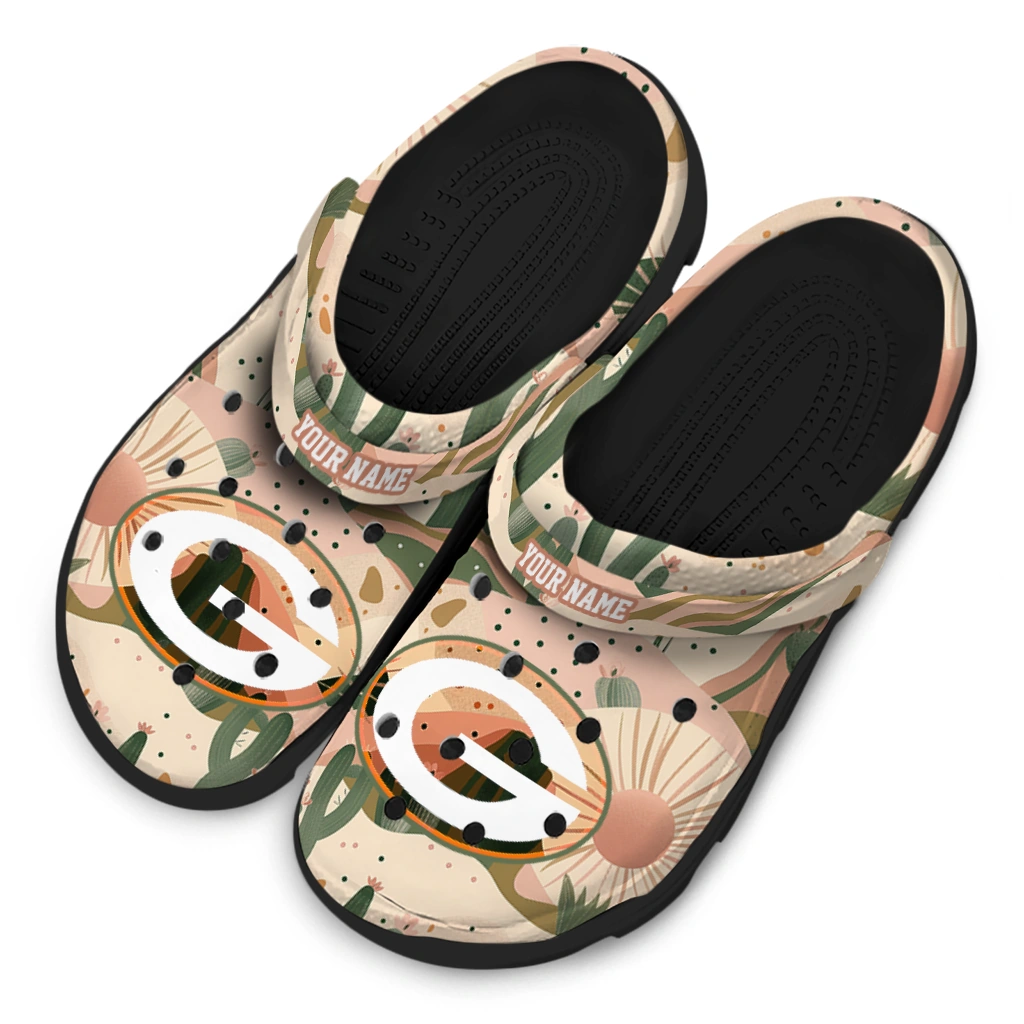 customized green bay packers desert cactus pattern clogs latest model customized green bay packers desert cactus pattern clogs latest model