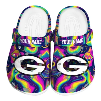 customized green bay packers swirling mushrooms clogs best selling