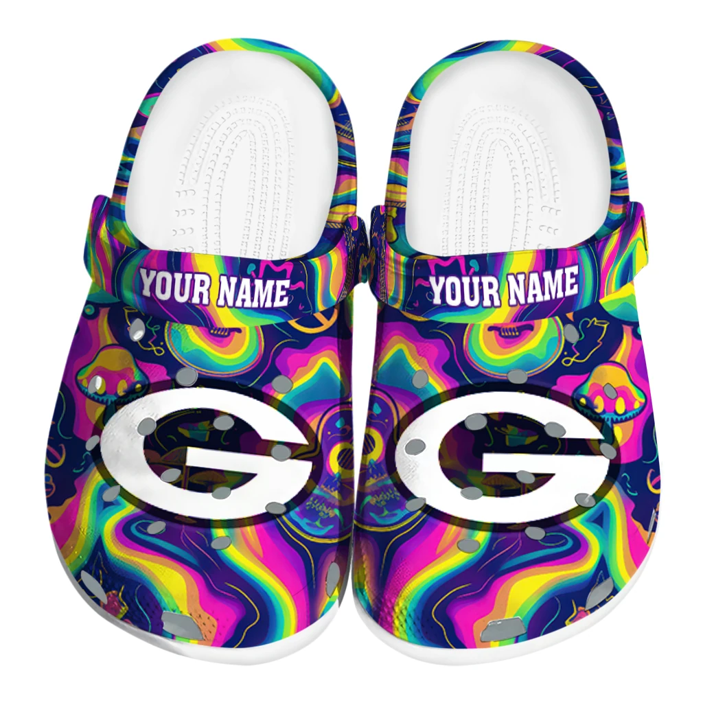 customized green bay packers swirling mushrooms clogs best selling customized green bay packers swirling mushrooms clogs best selling